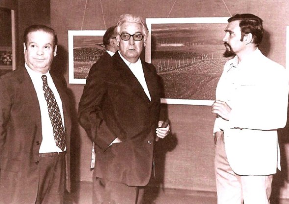 El pintor Francisco Lozano junto a Fran MirInauguración de Exposición Mirbelenguer