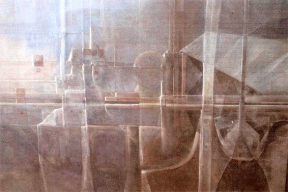 El engranaje moderno. Acrílico sobre tablex. 112x160