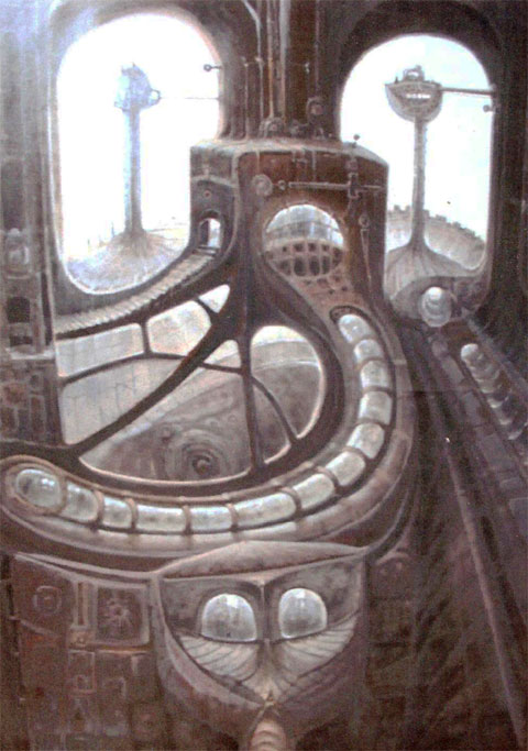 Serie máquinas- El observatorio (imaginación)Óleo sobre lienzo Tamaño 162x130cm