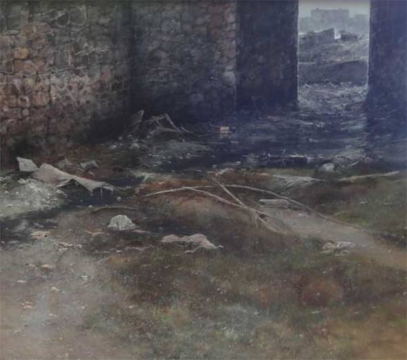 Vertedero. Año 1979Óleo sobre lienzo. Tamaño 150x130 cm 